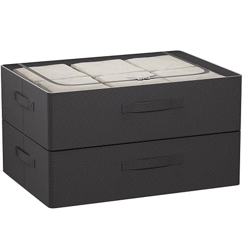 CYhom Under Bed Storage Bins Frame Storage Box Oxford Fabric Sturdy Underbed Container Foldable Stackable Large Capacity Clothes Organizer - Image 1