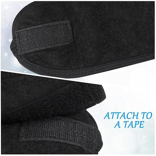 Hoteam 30 Pack Spa Headband Facial Esthetician Hair Wrap for Women Adjustable Makeup Sports Shower Stretch Towel with Tape(Black) - Black thumbnail 5