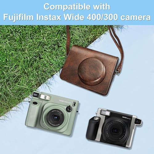Fintie Protective Case for Fujifilm Instax Wide 400 Instant Film Camera - Premium Vegan Leather Bag Cover with Removable Strap, Vintage Brown - Vintage Brown thumbnail 5