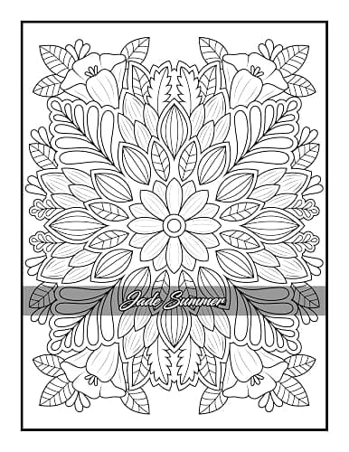 100 Flowers: An Adult Coloring Book with Bouquets, Wreaths, Swirls, Patterns, Decorations, Inspirational Designs, and Much More! thumbnail 42