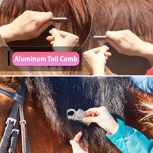 TERPUP Horse Grooming Kit 13 Piece, Horse Brushes for Grooming Supplies with Tote Bag, Horses Tack Brush Set for Effective Grooming and Cleaning, Gift for Horse Riders Beginners (Pink) thumbnail 5