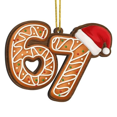 67 Meme Funny Christmas Ornaments 2025, 6 7 Ornament, Gingerbread Ornaments for Christmas Tree, Funny Ornament for Exchange, Stocking Stuffers, Gag Gifts, 67 Gifts for Kids, Teens, Teen Girls, Boys - Image 1