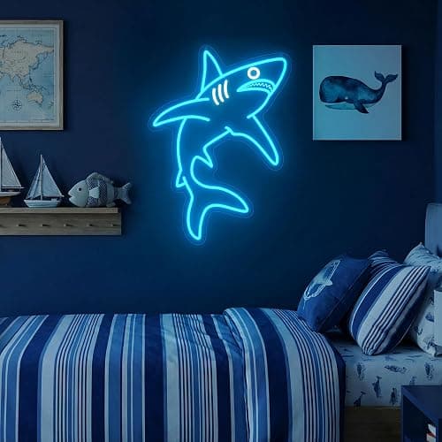 ACOPAEY Shark Neon Sign, Dimmable Ocean LED Neon Lights for Wall Decor, Animal Room Decor for Bedroom, Boys Room, Gaming Room, Man Cave, Gifts for Shark Lovers Gamers, USB Powered, 12.0 x 16.6 Inches thumbnail 8