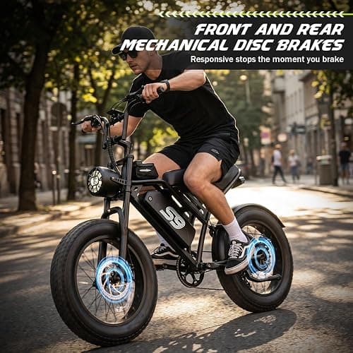 ASKGO Electric Bike for Adults, 2500W Peak Electric Dirt Bike, 28MPH 65Miles E Bike with 48V 20AH Removable Battery, 16"/20" Fat Tire All-Terrain Ebike with NFC Unlock thumbnail 5