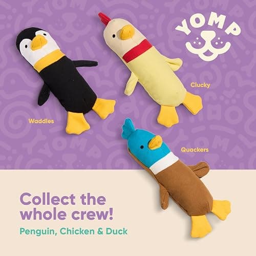 Yomp Plush Duck Dog Toy – Durable Stuffed, No Squeaker Dog Toys with Natural Canvas and Crinkle Paper – Interactive Stuffed Animal for Dogs (Quacker) thumbnail 5