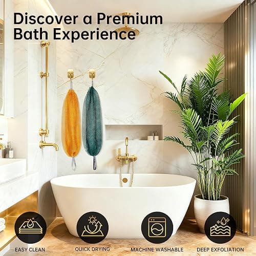 ARCH&M African Net Sponge Authentic 2 Pack - 53" Extra-Long Body Scrubber for Women and Men Daily Use Body Care, Shower Loofah Exfoliating Bath Sponge, Travel Portable Bath Accessories Gifts thumbnail 7