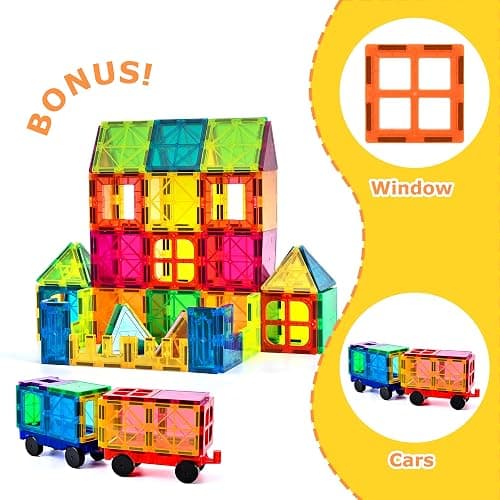 cossy 120Pcs Magnetic Tiles Magnetic 3D Building Blocks Set Educational Construction Toys for 3+ Year Old Kids with Stronger Magnets, Educational Toys, Recreational, Conventional thumbnail 5