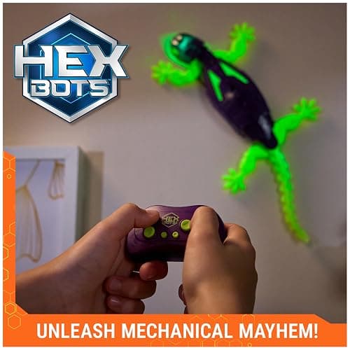 HEX Bots Glow-in-The-Dark Gecko with Official Wall Climber Technology, Rechargeable Remote Control Robot Kids Toys, Prank Toys for Boys & Girls Ages 4 & Up thumbnail 6