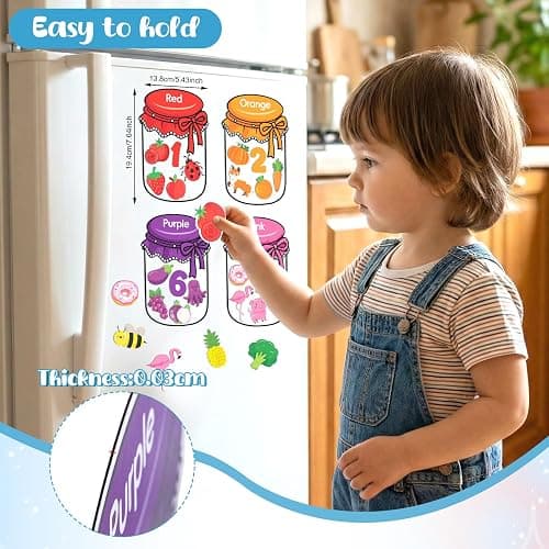 10Pcs Magnetic Color Sorting Cute Fridge Magnets for Kids Color Sorting | 60 Fridge Magnet Soft Magnets for Early Education Color Sorting Fine Motor Skills Boys Girls Gifts thumbnail 4