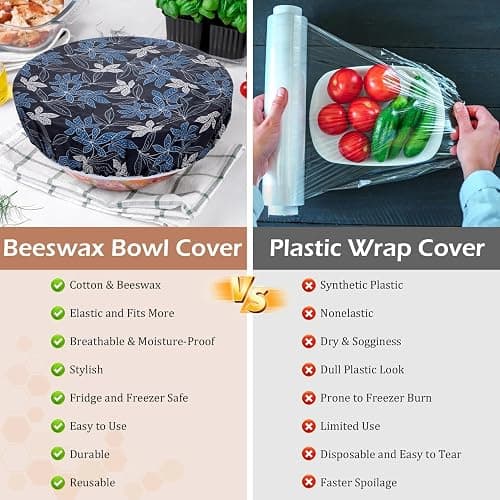 Revahope 5-Size Reusable Beeswax Bowl Covers for Bread Proofing, Cotton Cloth Flexible Beeswax Wraps for Food Storage(Tomatoes) thumbnail 7
