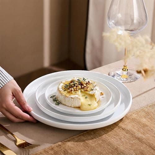 Ceramic Appetizer Plates Set of 6,Small Mini Dessert Plates 6 Inch,White Round Salad Plate,Porcelain Cake Plates for Waffle,Pie,Saucers,Snack,Cat Dishes,Microwave & Dishwasher Safe thumbnail 6