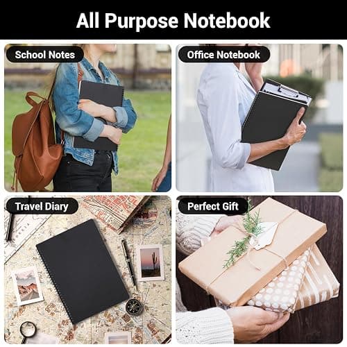 Yarotm Notizbuch A4 Blanko - 2 Stück 100gsm Papier Collegeblock Spiralbindung Skizzenbuch - 21x29.2cm Spiralblock Hardcover Schwarz Schreiben Tagebuch - 120 Seiten Notizblock Ringbuch A4 thumbnail 7
