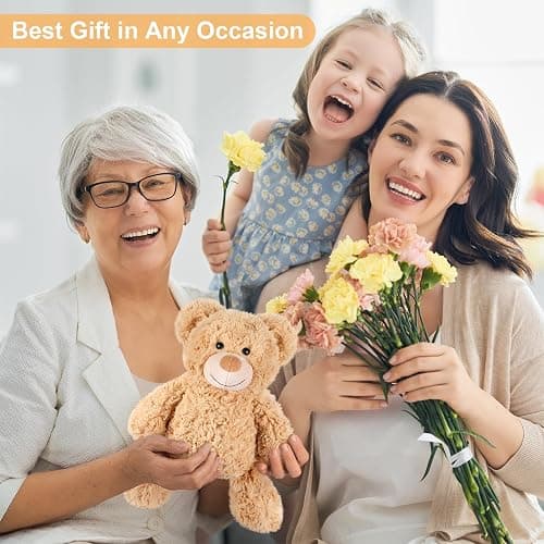 SuzziPals Teddy Bear Stuffed Animals, Microwavable Stuffed Animal Heating Pads for Heat Therapy, Stress Relief Toy for Anxiety, Cuddle, Companion, Bear Plush Gifts for Girls Boys Adults - Teddy Bear thumbnail 6