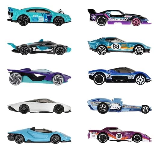 Hot Wheels 10-Pack of Toy Race Cars, Includes 1:64 Scale Corvette, Lamborghini, McLaren & Hot Wheels Originals (Amazon Exclusive) thumbnail 4