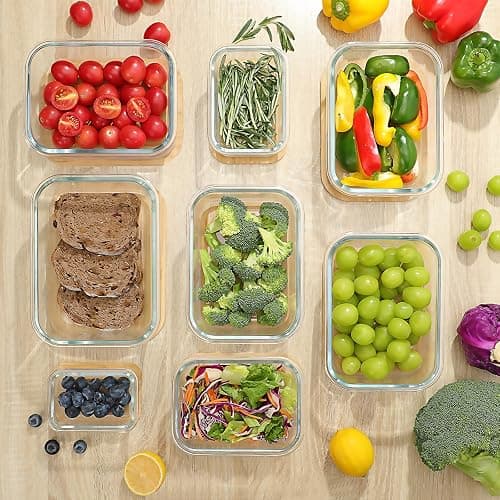 Urban Green Glass Containers with Bamboo Lids, Meal Prep Glass Food storage Container Set, 5 Pack, Pantry & Kitchen Organizer, Microwave, Oven, Freezer Safe thumbnail 5