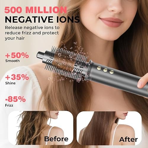 5 in 1 Hair Styler&Hair Dryer Brush,High-Speed Frizz-Free Blow Dryer,Ionic Fast Drying Hot Air Brush Air Styler Wrap, Auto Wrap Curler, Multi Styler Tools-Curl,Volumize, Straighten,Ideal Gift thumbnail 5