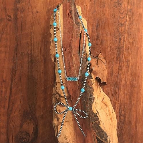 Navajo Pearl Bow Necklace Western Jewelry for Women Cowgirl Turquoise Necklaces Jewelry thumbnail 6