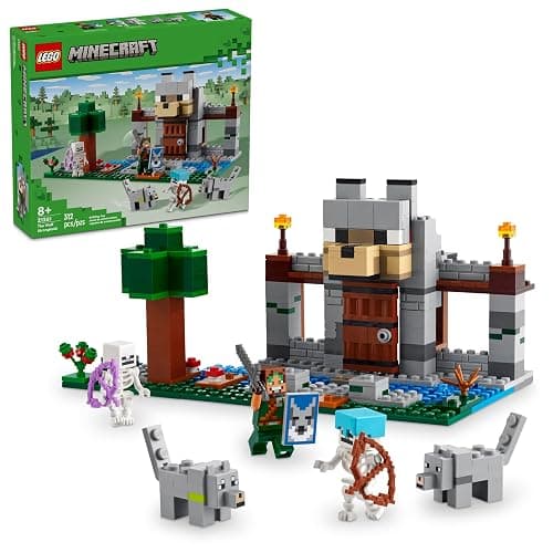 LEGO Minecraft The Wolf Stronghold Fortress Playset, Video Game Toy for Boys and Girls, Action Packed Castle Building Set with Minecraft Minifigures, Minecraft Toy Gift for Kids Ages 8 and Up, 21261 - Image 1