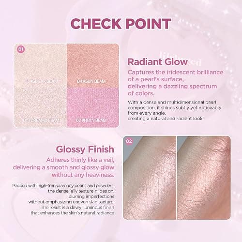 lilybyred Luv Beam Glow Veil | Korean Heart-Shaped Highlighter, Multi-Dimensional Glow, Luminous & Radiant Finish, Gel-Powder Formula, Buildable & Blendable, Long-Lasting, 0.11 oz (01 Dreamy Beam) thumbnail 3