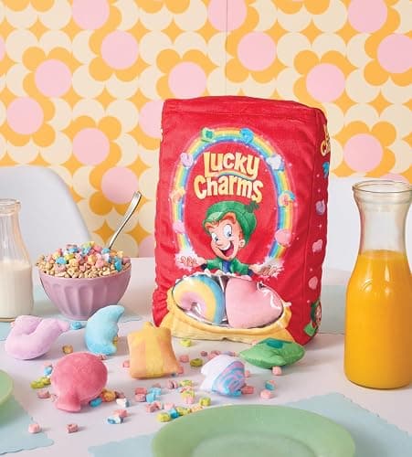 iscream Lucky Charms Cereal 14" x 10" Pillow Set with 8 Plushie Marshmallow Charm Mini Pillows thumbnail 7