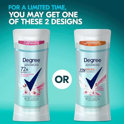 Degree Advanced Protection Antiperspirant Deodorant White Flowers & Lychee for 72-Hour Sweat & Odor Control for Women, with Body Heat Activated Technology, 2.6 oz thumbnail 3