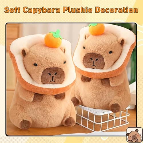 Acgtrick Cute Capybara Plush Soft Capybara Stuffed Animal with Bread Kawaii Capybara plushie with Orange Capybara Plush Toys Hugging Gifts for Kids Girls Boys 12 inch thumbnail 6
