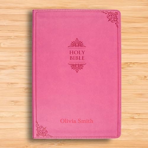 Personalized NIV Holy Bible Custom Engraved | Includes Name on Lower Right Corner of Faux Leather Cover | Custom Gift for Christian & Religious Celebrations (Pink | Medium Print, NIV) thumbnail 2