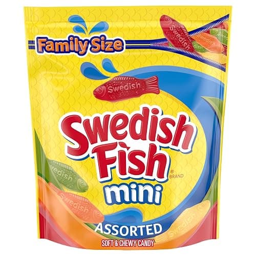 SWEDISH FISH Mini Assorted Soft & Chewy Candy, Family Size, Bulk Candy, 1.8 lb - Image 1