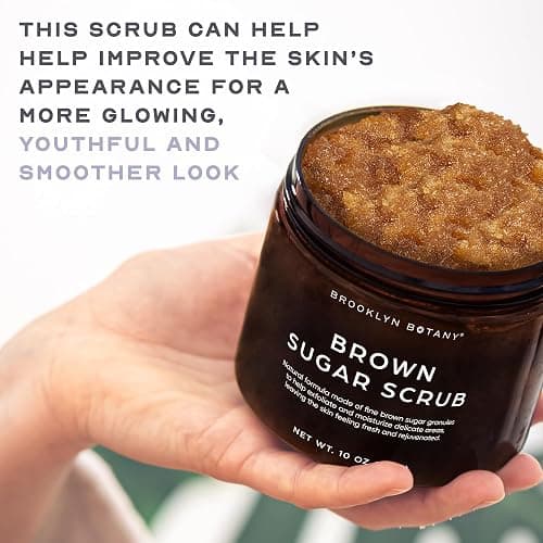 Brooklyn Botany Brown Sugar Body Scrub - Moisturizing and Exfoliating Body, Face, Hand, Foot Scrub - Fights Acne, Fine Lines & Wrinkles, Great Gifts For Women & Men - 10 oz thumbnail 6