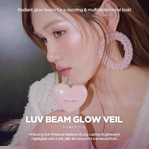 lilybyred Luv Beam Glow Veil | Korean Heart-Shaped Highlighter, Multi-Dimensional Glow, Luminous & Radiant Finish, Gel-Powder Formula, Buildable & Blendable, Long-Lasting, 0.11 oz (01 Dreamy Beam) thumbnail 2