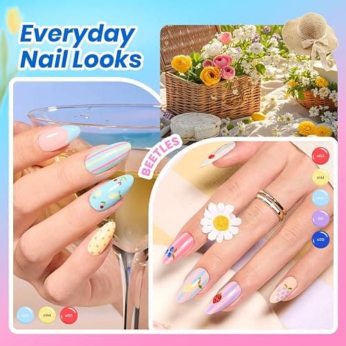 Beetles Deal Box Gel Nail Polish Kit with UV Light, 35 Colors 88pcs DIY Set | Gel Nail Kit and Almond Nail Tips, TPO Free HEMA Free Gel Polish Set with Bigger UV Lamp, 3 Top Coat Effects Creative Flow thumbnail 5