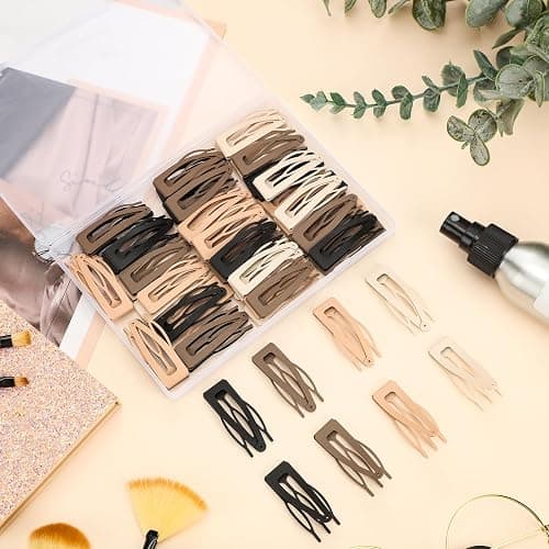 Dingion 60 Pieces Double Grip Hair Clips Metal Snap Hair Clips Grip Women Barrettes Accessories with Plastic Box for Women Girls Making Salon thumbnail 5