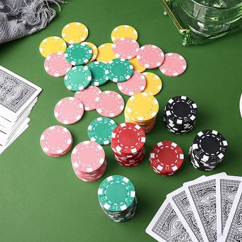 LaRandom 100 Pcs 11.5 Gram Poker Chips ABS Monte Carlo, 40 mm Bingo Chips Tokens Markers Blank Counting Bulk for Blackjack, and Card Night Poker Games thumbnail 7