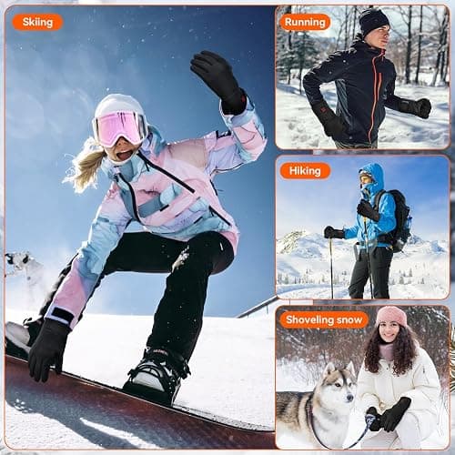 Heated Gloves, 3200mAh Rechargeable Electric Heating Gloves for Men Women with Touchscreen Fingers, Thin Hand Warm Gloves Liners for Winter Riding Ski Snowboarding Hiking Cycling Hunting thumbnail 7