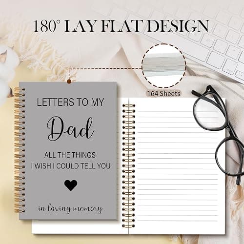 OINDADE Memorial Gifts for Loss of Dad Grief Notebook Journal, Letters to My Dad in Heaven Journal, Sympathy Notebooks Gifts for Loss of Dad Father, In Loving Memory Sympathy Gifts, 6x8.2In thumbnail 4