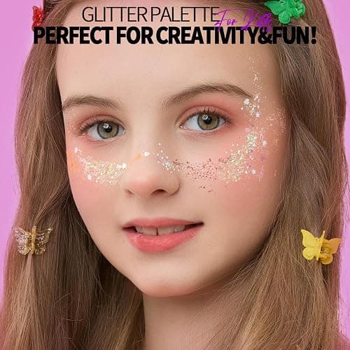 FANDAMEI 40 Colors Face Glitter, Face Paint Glitter Gel - Face Glitter for Women Girls, No Glue Needed, Multi-Purpose Glitter Makeup for Hair Face Body Halloween Rave Carnival thumbnail 7
