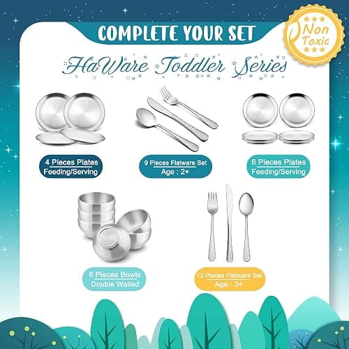 HaWare 6-Piece Kids Bowls, 12oz SUS304 Metal Bowl for Toddler Children, Small Baby Bowls for Feeding/Soup/Snacks, Multipurpose 18/8 Stainless Steel Cereal Bowls, Double Walled, Dishwasher Safe thumbnail 7