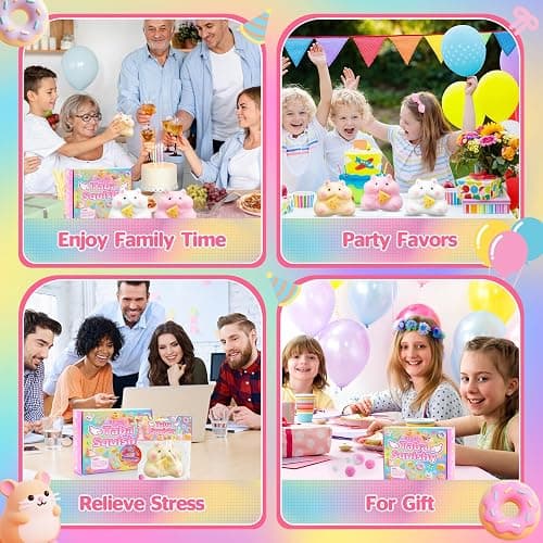 4pcs Taba Squishy Hamster Fidget Toys, Big Soft fufu Hamster Squishy Toy, Cute Taba Toys for Stress Relief, Hamster Fidget Toys Suitable Adults Kids thumbnail 6