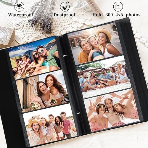 Artmag Photo Album 4x6 300 Photos, Extra Large Capacity Leather Cover Wedding Family Photo Albums Holds 300 Horizontal 4x6 Photos(Brown) thumbnail 4