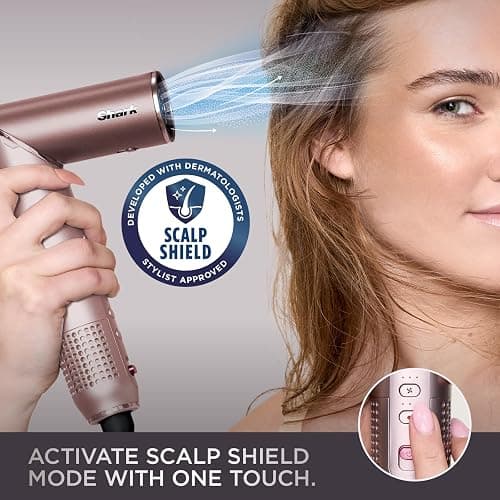 Shark FlexFusion Hair Straightener & Powerful Hair Dryer with Fusion Hair Brush, Ceramic Air Styler with Auto-Wrap Hair Curlers & Concentrator, Ceramic Plates, Cosmic Blush HD641S - Straight & Wavy Hair w/ Straightener thumbnail 8