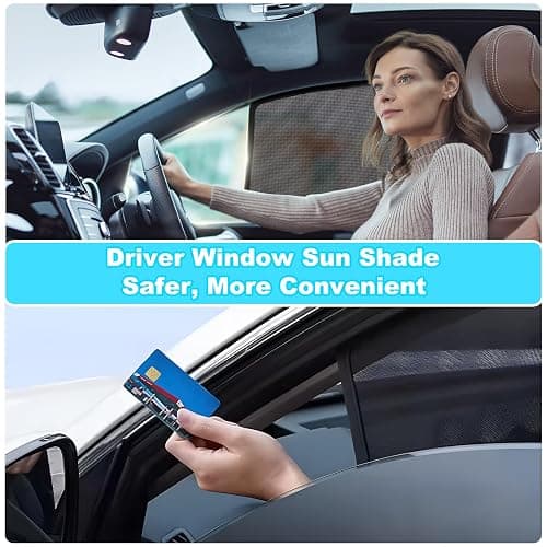 XCBYT 2015-2020 Tucson Window Shades, 4-Pack Magnetic Cooling Mesh | Blocks heat for camping & baby sleeping. Front shades are partial for rearview mirror. Wait 24h for clips to set thumbnail 4