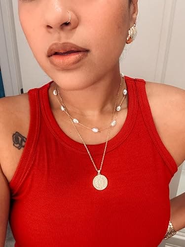 SmileBelle Pearl Necklaces, Daisy Pearls Choker for Women's Pearl Strand Necklaces as Silver and Gold Choker for Teens, Silver Daisy Birthday Gifts 3 Pearls White Necklace as Prom Bridesmaid gifts thumbnail 7