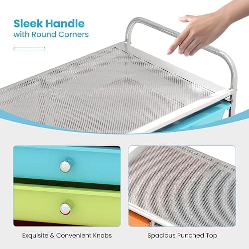Giantex 15-Drawer Organizer Cart Office School Storage Cart Rolling Drawer Cart for Tools, Scrapbook, Paper (Multicolor) thumbnail 7