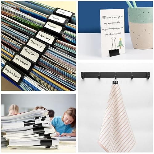 208 PCS Binder Clips Assorted Sizes, Metal Large Binder Clips Bulk, Black Binding Paperwork Clamp for Paper, 6 Size Clips Office Supplies for Business and School thumbnail 6
