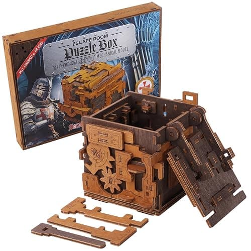 WOODEN.CITY Escape Room Puzzle Box – 3D Wooden Puzzle Box for Adults & Teens, Brain Teaser Puzzle Box Secret Lock Box with Cluebox Mechanism – Mechanical Wood Puzzle Box Kit, Unique Puzzle Boxes Gift thumbnail 8