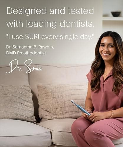SURI 2.0 New Sonic Electric Toothbrush with Pressure Sensor & UV-Cleaning Travel Case | 1 Month+ Battery | Electric Toothbrush for Adults | Travel Toothbrushes | Tooth Brush | Blue thumbnail 8