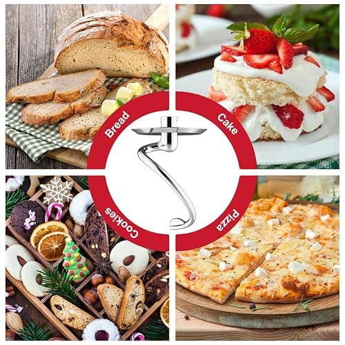 HOZODO Spiral Dough Hook for KitchenAid 4.5/5 Quart Tilt-Head Mixers | Stainless Steel Kneading Hook for Bread, Pizza, Pasta & Cookies, Kitchen Aid Accessories and Attachments thumbnail 8
