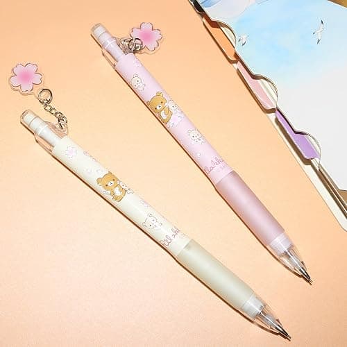 Mechanical 0.7mm and 0.5mm 4 pcs, Cute Bear Mechanical Pencils with Erasers for Students, Cartoon Bear Pencils Kawaii Stationery School Supplies thumbnail 7