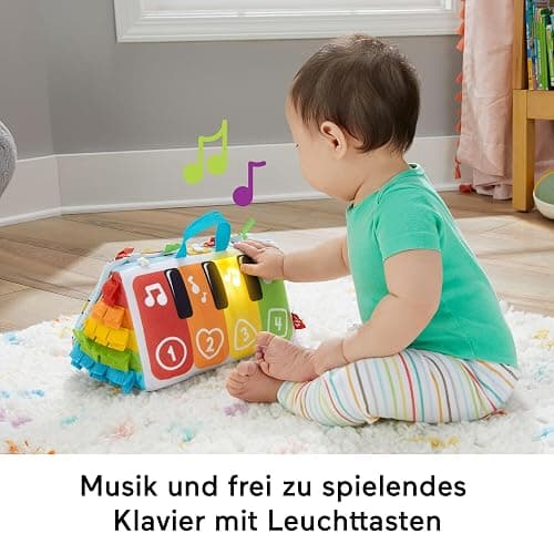 FISHER-PRICE Kick & Play Soft Piano - Weiches und tragbares Pianospielzeug, mitwachsendes Design, bunte Tasten, für Babys ab der Geburt, HND54 thumbnail 7