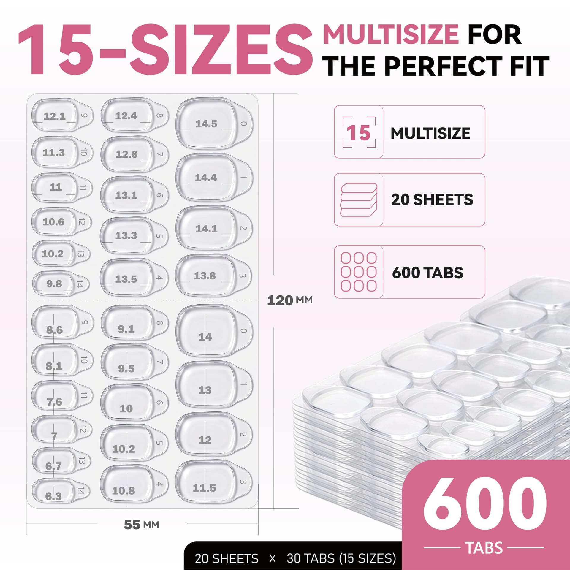 600PCS Nail Adhesive Tabs Extra Strong | 20 Sheets Nail Sticky Tabs for Press Ons | Ultra Thin, Waterproof & Easy to Use Press On Sticky Tabs for Nails thumbnail 3